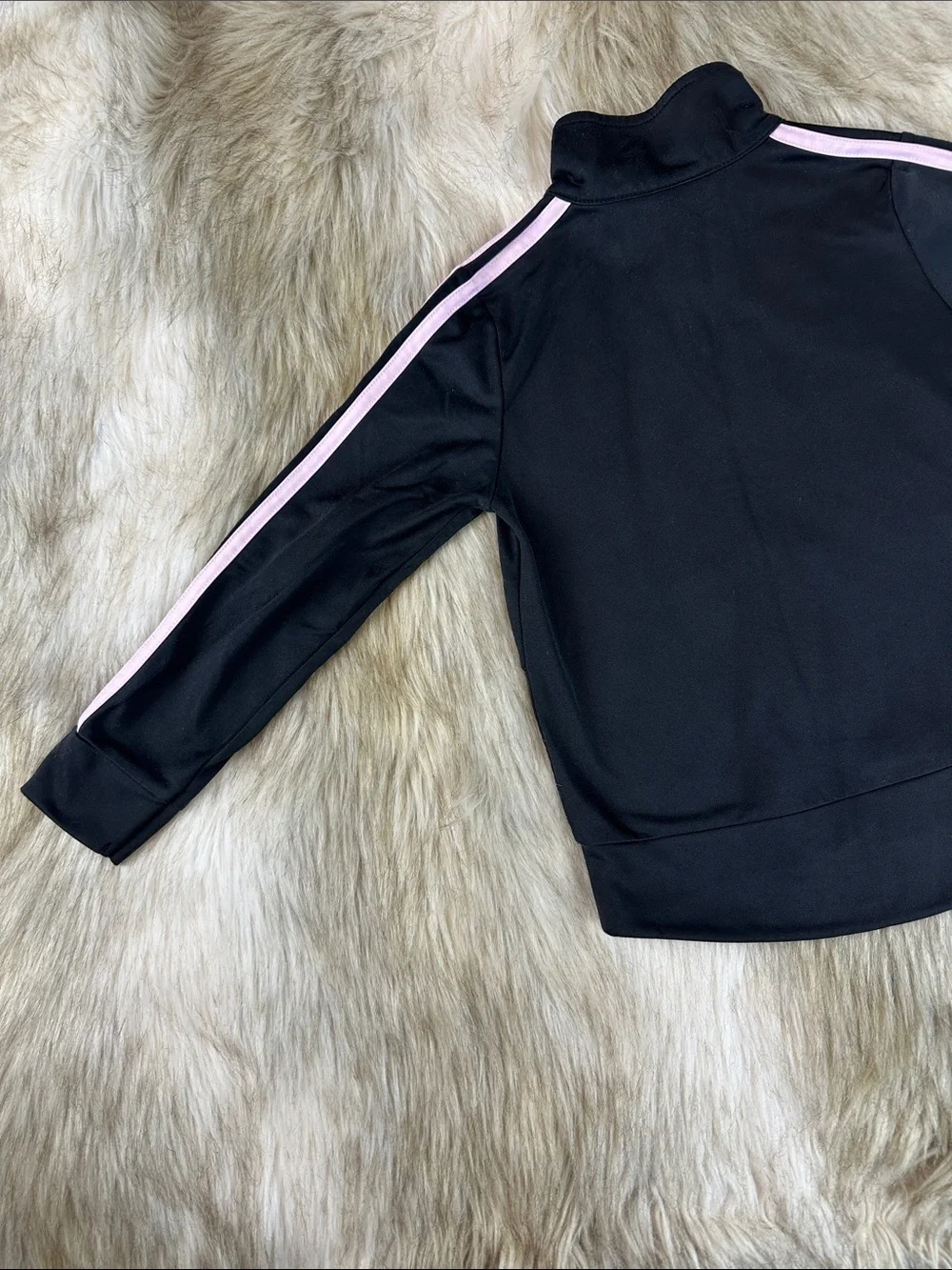 Adidas Girls Black Pink 2 Piece Tracksuit Set Size 6